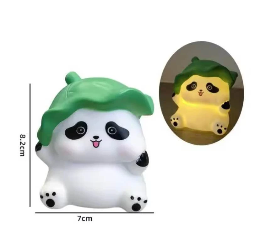 Panda LED Night Light Living Room Cute Panda Plastic Lamp Bedside Decor Creative Kids Night Light Birthday Gift Cake Decor