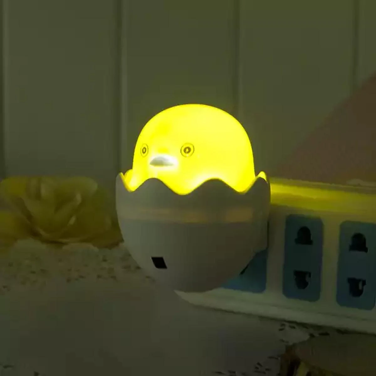 Yellow Duck With Egg Shape Led Night Light