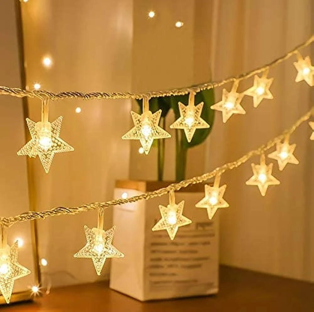 28 Led Star Shape String Led Fairy Light - Warm White star