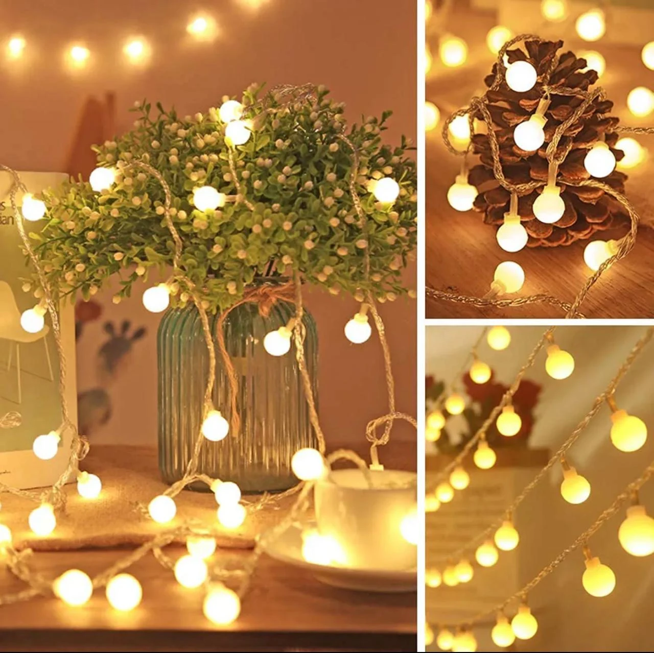 Warm White snow Ball Fairy Lights, Waterproof Decorative Fairy Lights 28 pieces set-MHN - fairy lights for room decoration