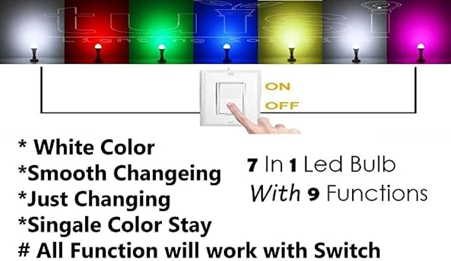 rgb colour changing led light 7 color 9 watt RGB light Bulb 1 ps