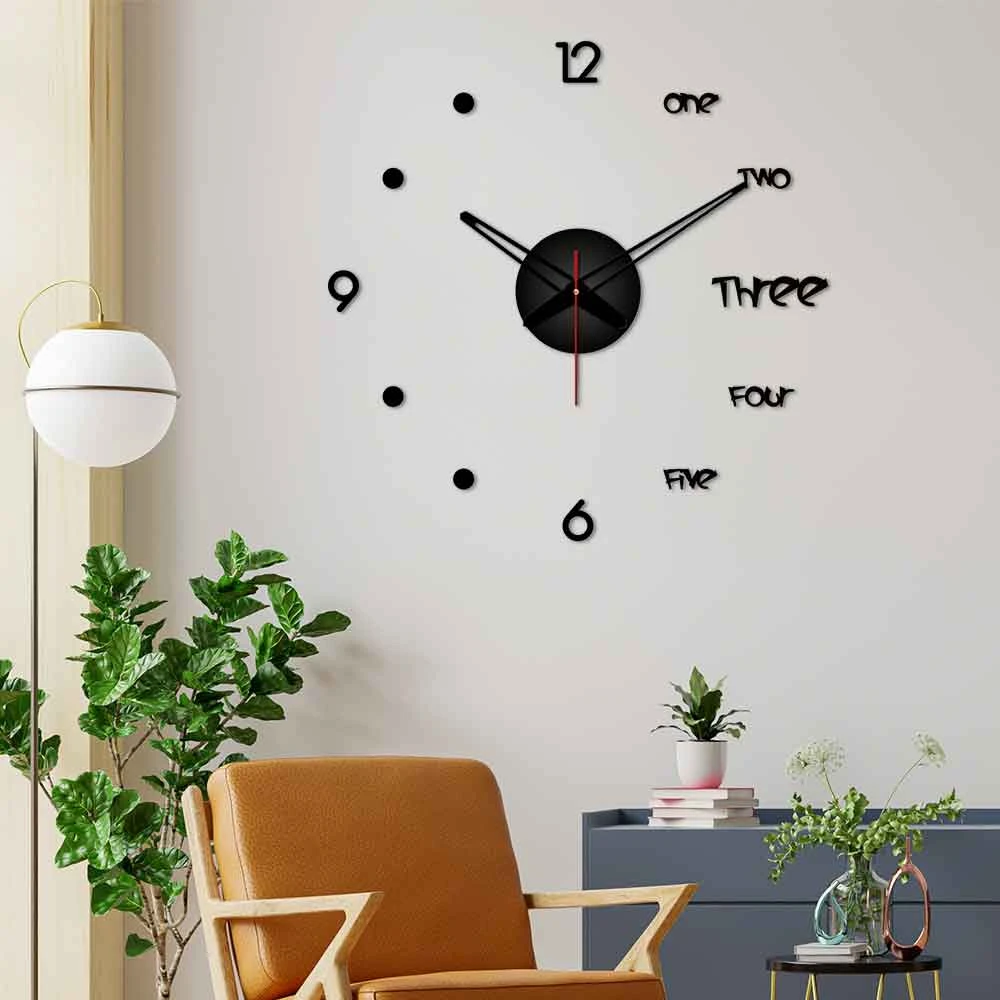 (BSHOPCOMPUTER)Room Wall Decor DIY Giant Wall Clock