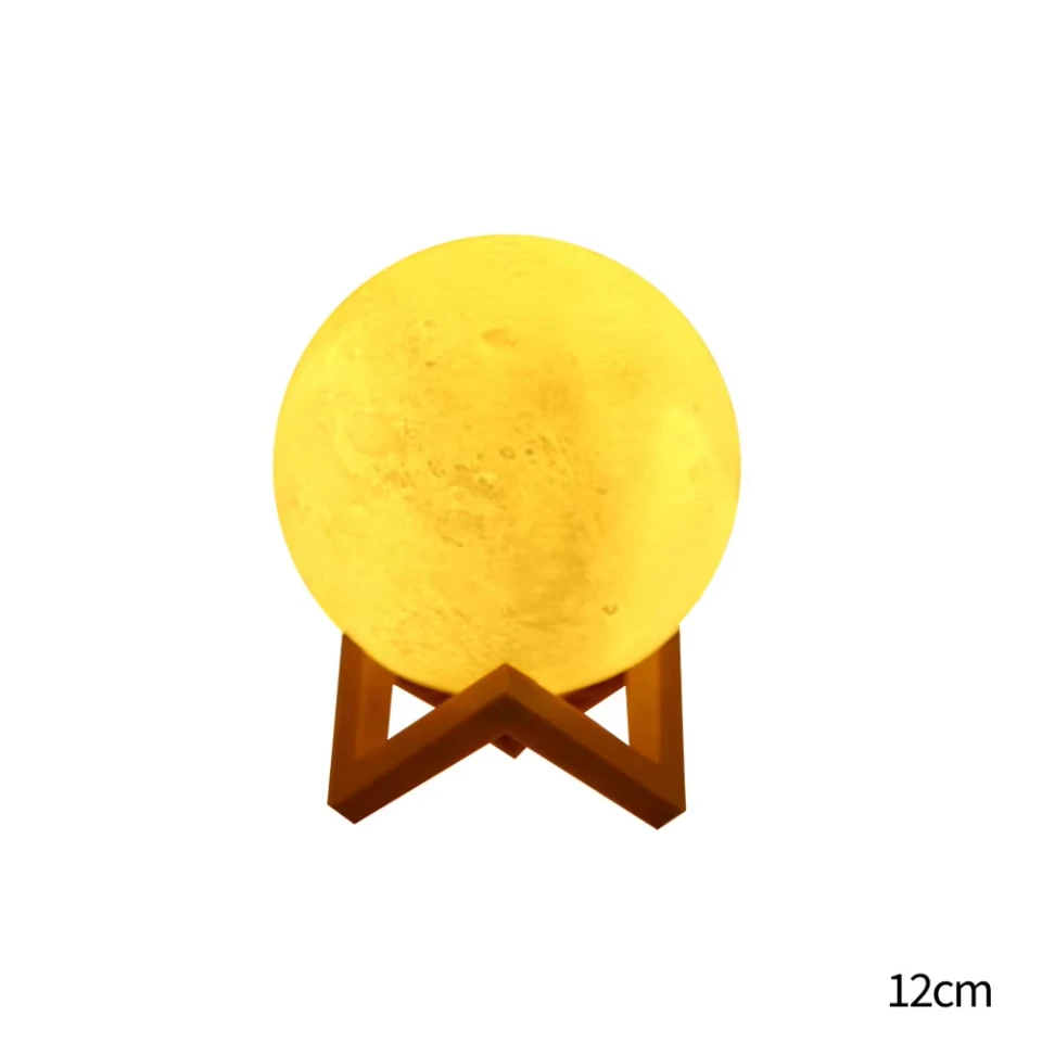 3D Print Moon Lamp Battery LED Night Light Warm Color Moon Lamp Children's Night Lamp Bedroom Decoration Birthday Gifts USB Charging Pat Night Light Led Touch Dimmable Bedside Lamps