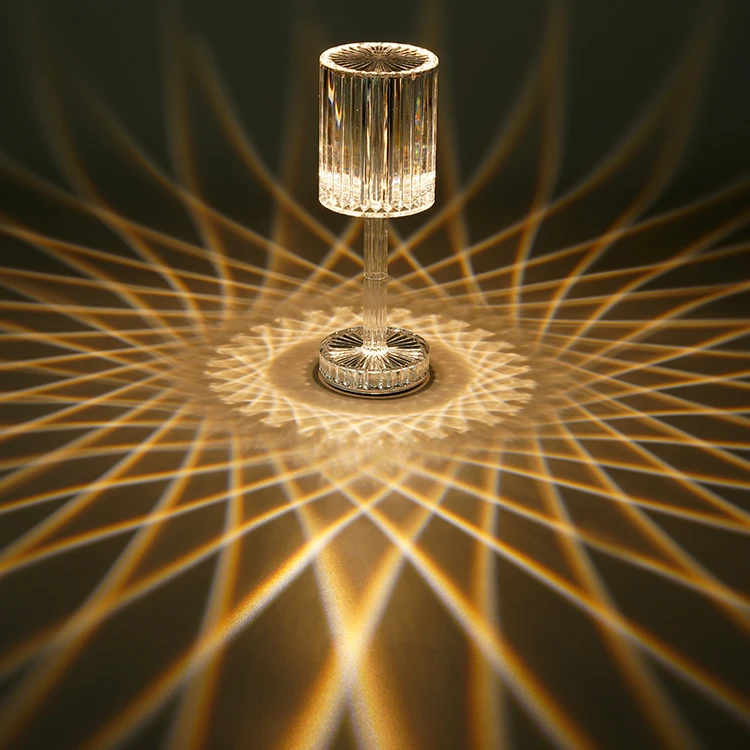 বেডরুমের লিভিংরুমের জন্য 16 রঙের রিমোট এবং টাচ সহ rgb led রিচার্জেবল এক্রাইলিক ক্রিস্টাল ডায়মন্ড টেবিল ল্যাম্প - charger light