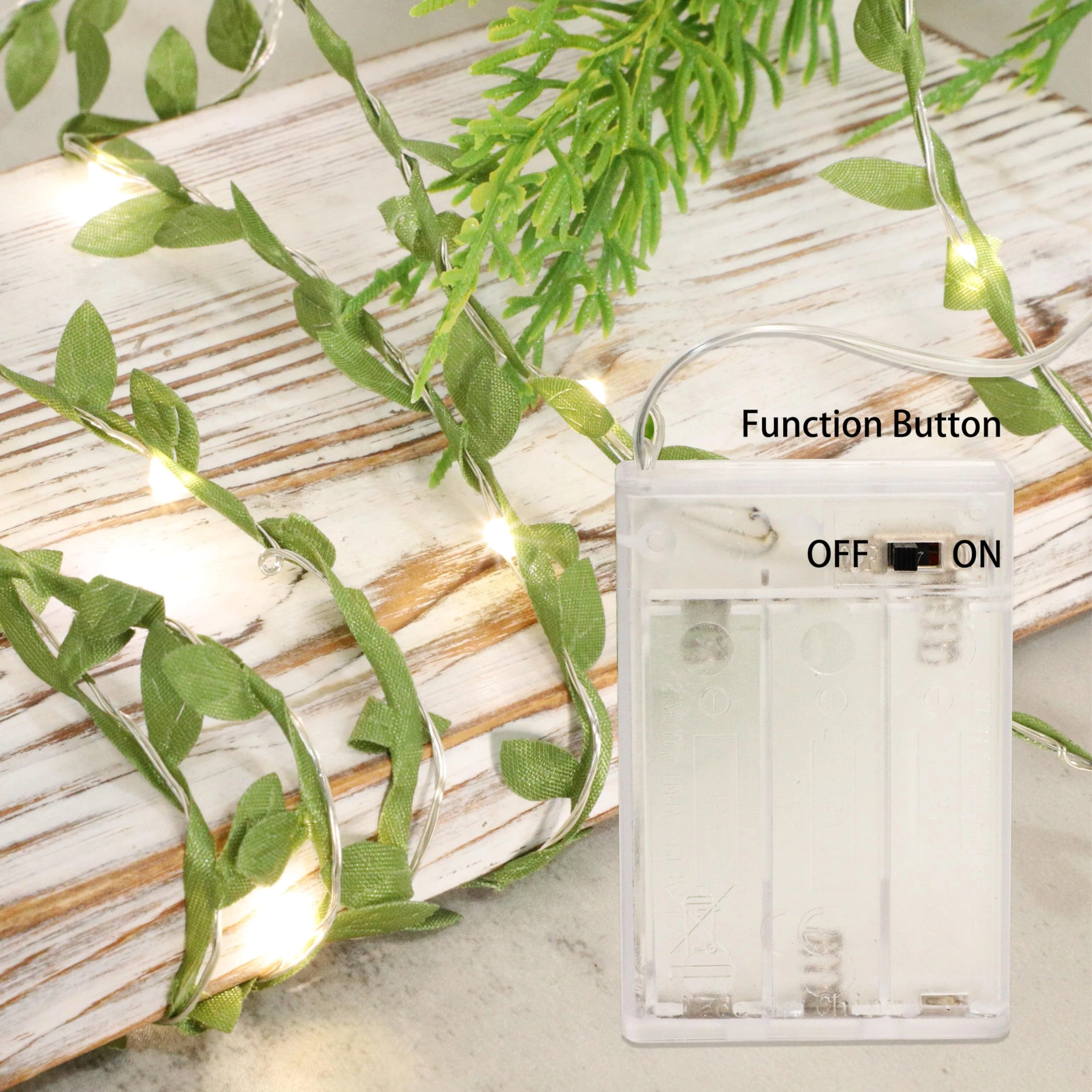 Battery Operated Vine Leaf Fairy String Light, Artificial Mehidi Pata Light for Flower Garland Hanging Plants for Indoor Use Wedding Party Decoration